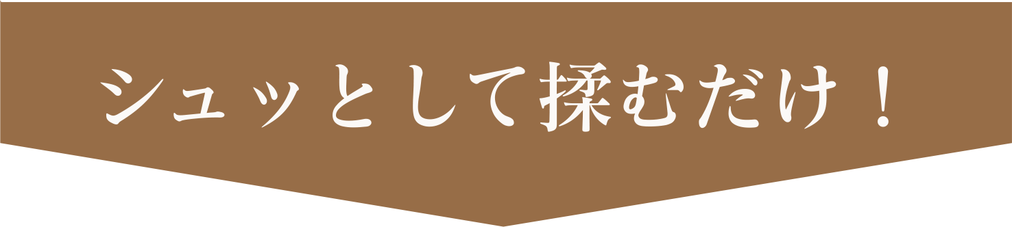 シュッとして揉むだけ！