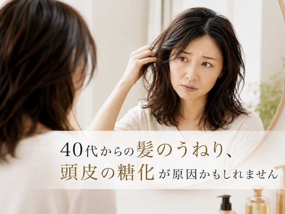 40代髪のうねりと糖化