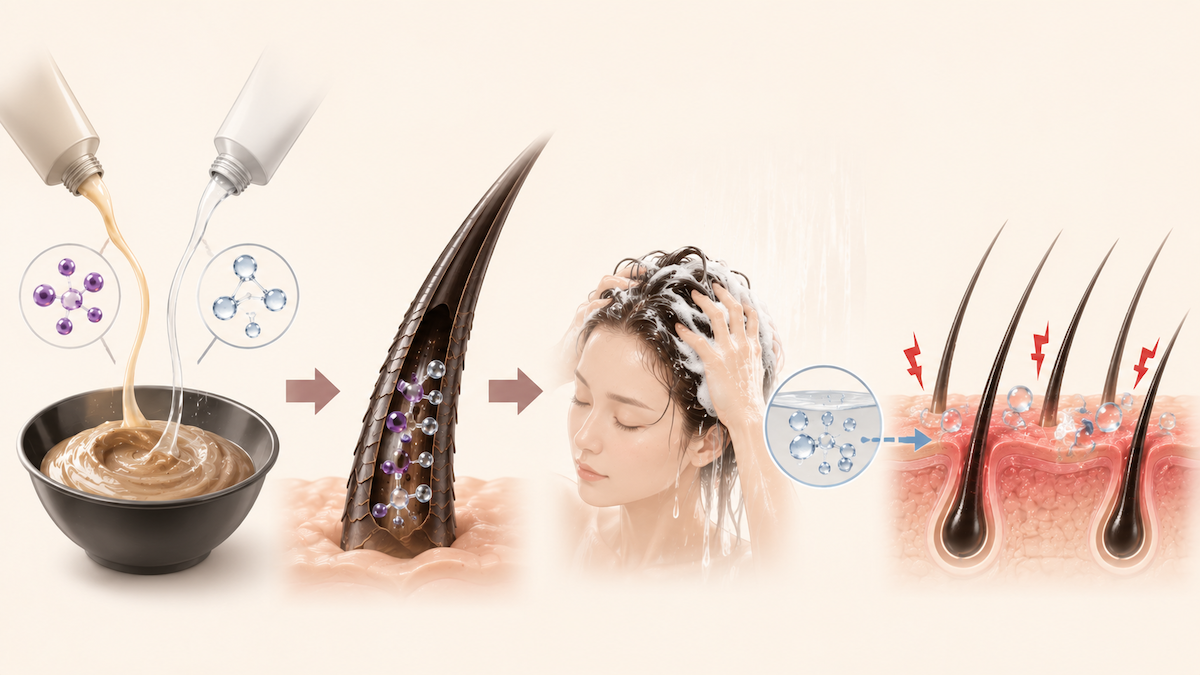 ヘアカラーのストレスは「残留物質」が原因でした